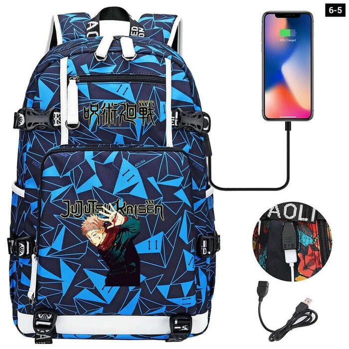Jujutsu Kaisen Backpack Multifunction Usb Charging Bag