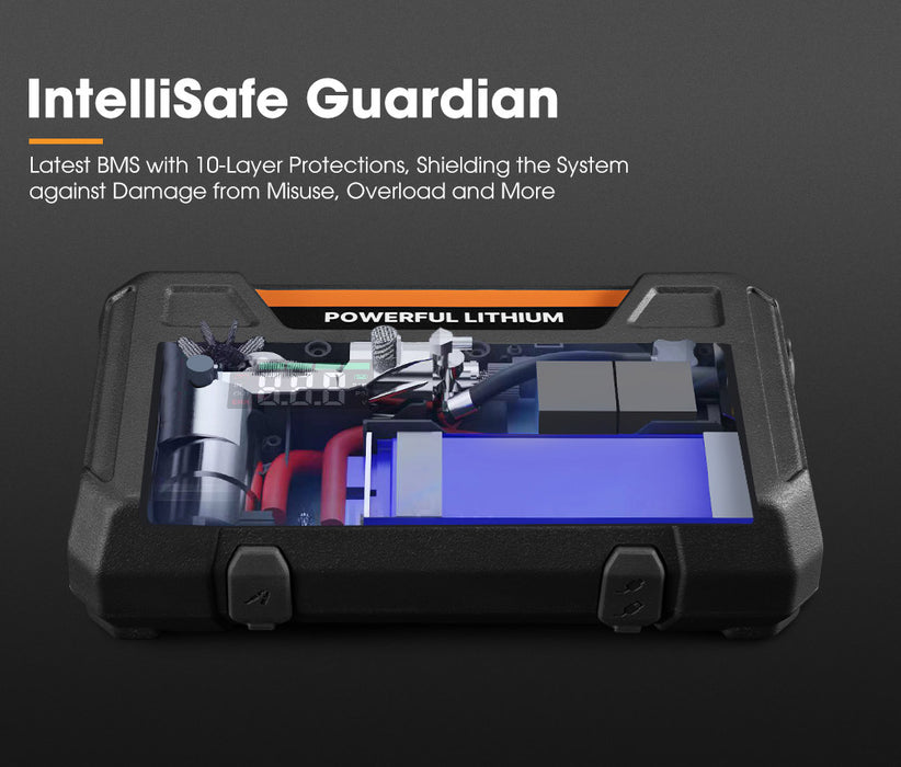 Jump Starter With Air Compressor 2500A Portable 12V Power Bank Pack