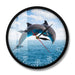 Two Jumping Dolphins Seascape Blue Wall Clock Deep Ocean