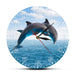 Two Jumping Dolphins Seascape Blue Wall Clock Deep Ocean