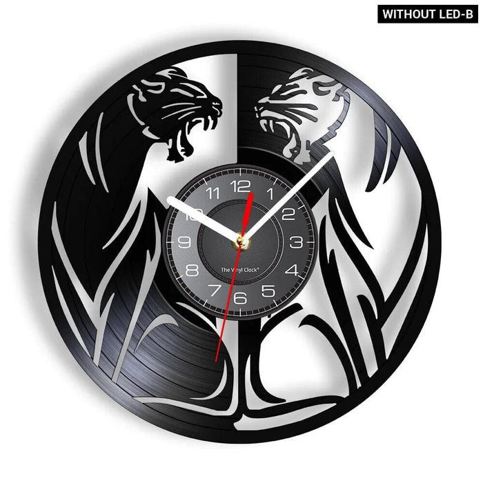 Jungle Panther Vinyl Record Wall Clock