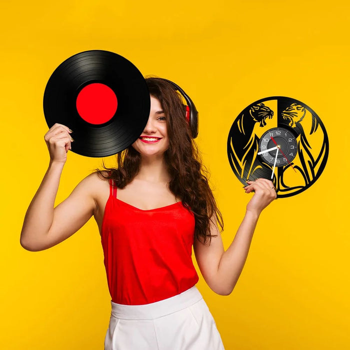Jungle Panther Vinyl Record Wall Clock