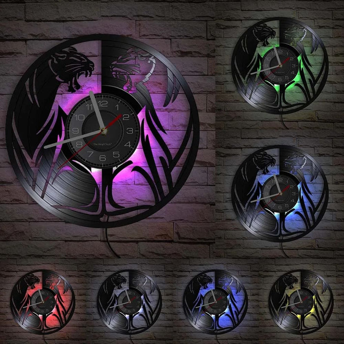 Jungle Panther Vinyl Record Wall Clock