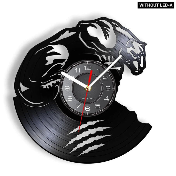 Jungle Panther Vinyl Record Wall Clock