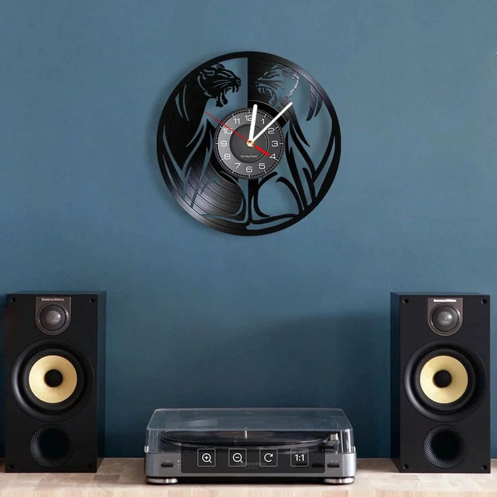 Jungle Panther Vinyl Record Wall Clock