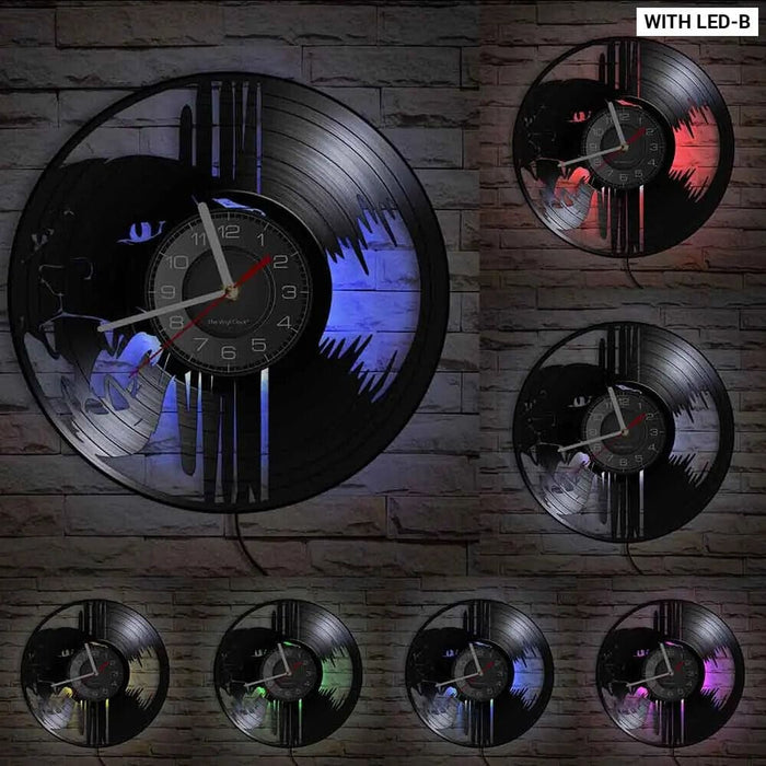 Jungle Panther Vinyl Record Wall Clock