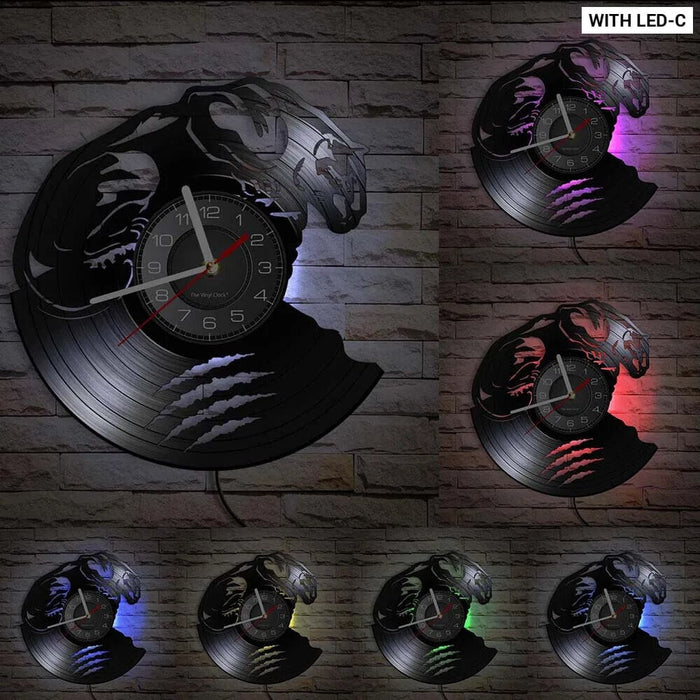 Jungle Panther Vinyl Record Wall Clock