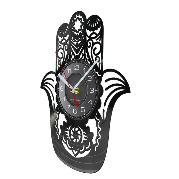 Kabbalah Hamsa Hand Vinyl Record Wall Clock