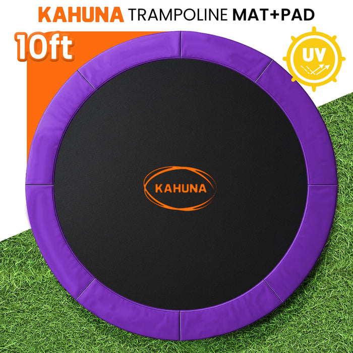 10Ft Replacement Trampoline Safety Pad Cover And Jumping Spring Mat - Purple