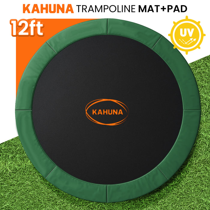 12Ft Replacement Trampoline Safety Pad Cover And Jumping Spring Mat - Green