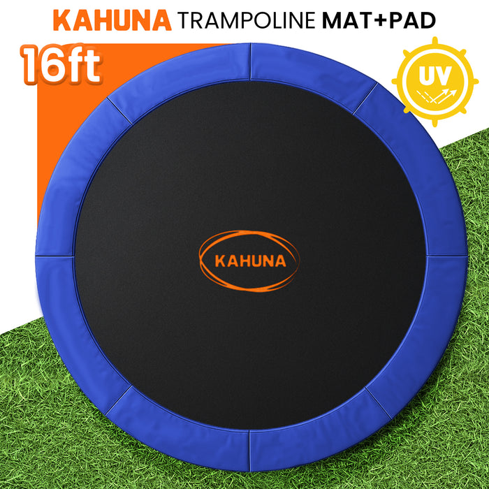 16Ft Replacement Trampoline Safety Pad Cover And Jumping Spring Mat - Blue