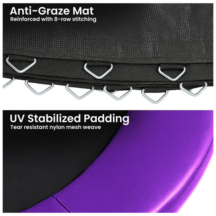 12Ft Replacement Trampoline Safety Pad Cover And Jumping Spring Mat - Purple