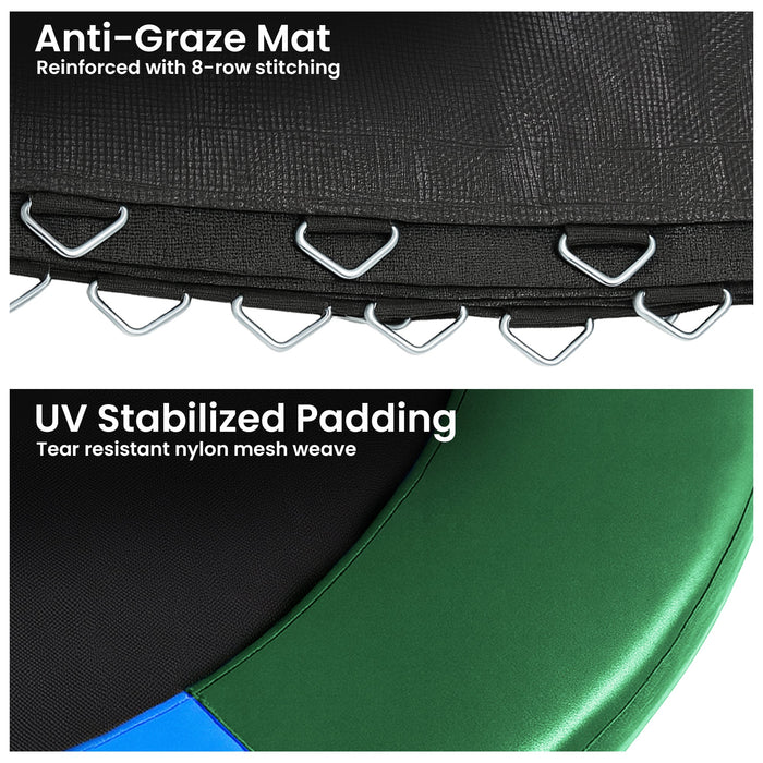 10Ft Replacement Trampoline Safety Pad Cover And Jumping Spring Mat - Rainbow