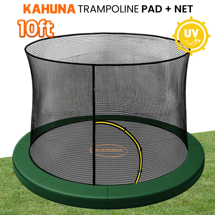 10Ft Trampoline Pad And Net - Green