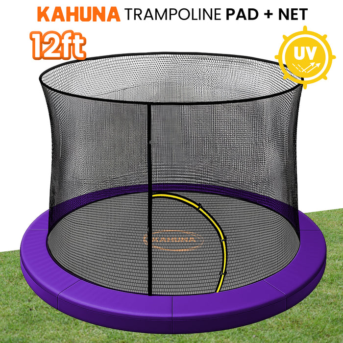 12Ft Trampoline Pad And Net - Purple