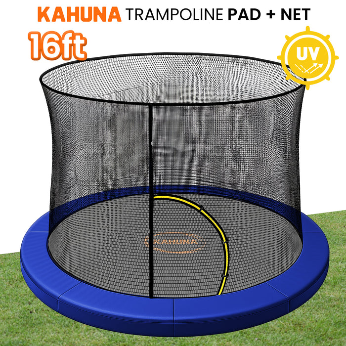 16Ft Trampoline Pad And Net - Blue