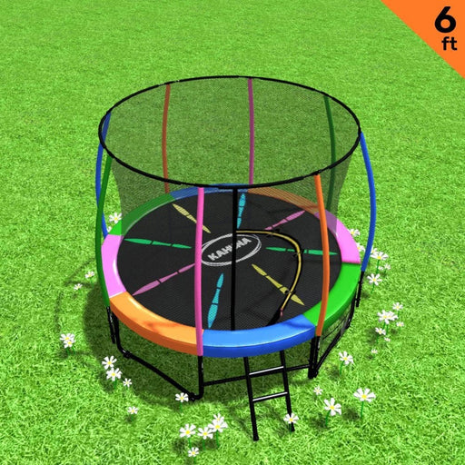 Kahuna 6 Ft Trampoline With Rainbow Safety Pad