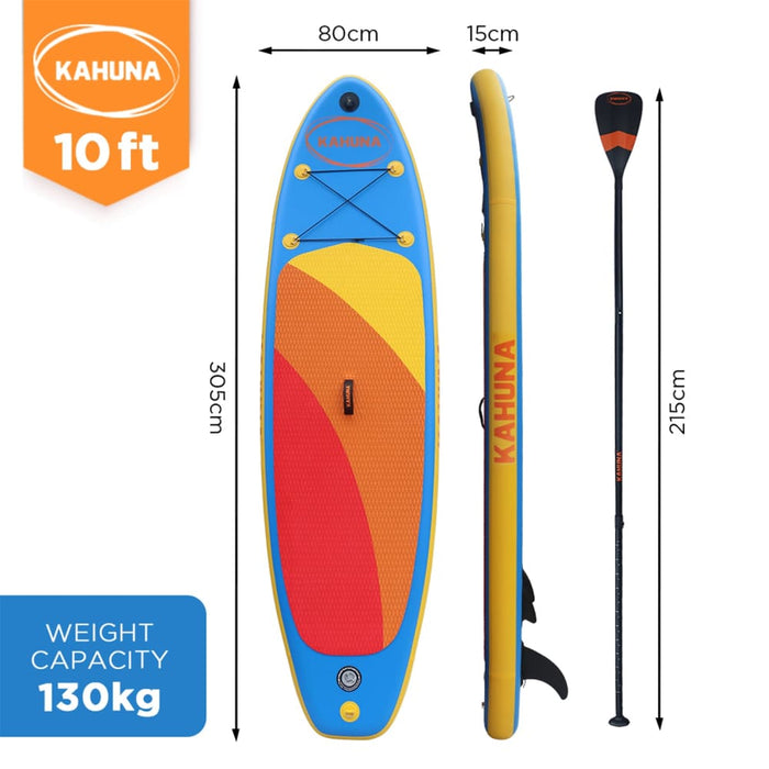 Kahuna Hana Inflatable Stand Up Paddle Board 10ft w Isup