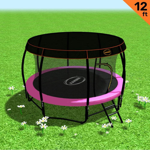 Kahuna Trampoline 12 Ft With Roof - pink
