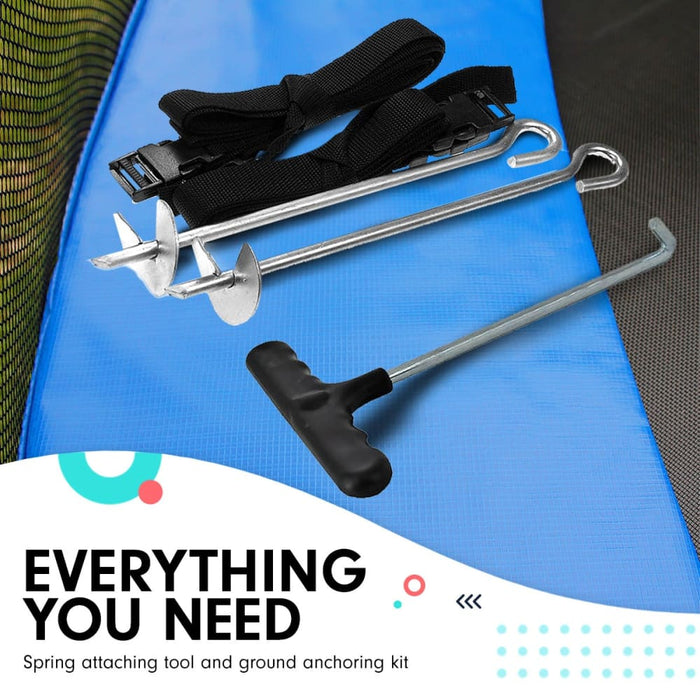 Kahuna Trampoline 8 Ft x 11 Outdoor Rectangular Rainbow