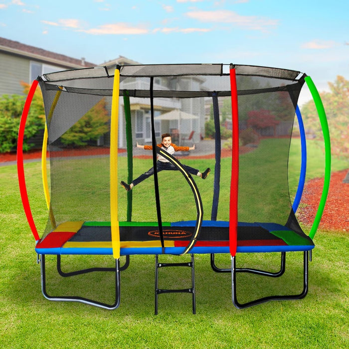 Kahuna Trampoline 8 Ft x 11 Outdoor Rectangular Rainbow