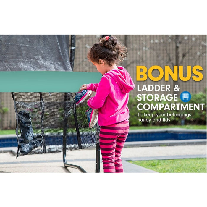 Kahuna Trampoline 8 Ft with Roof - Green