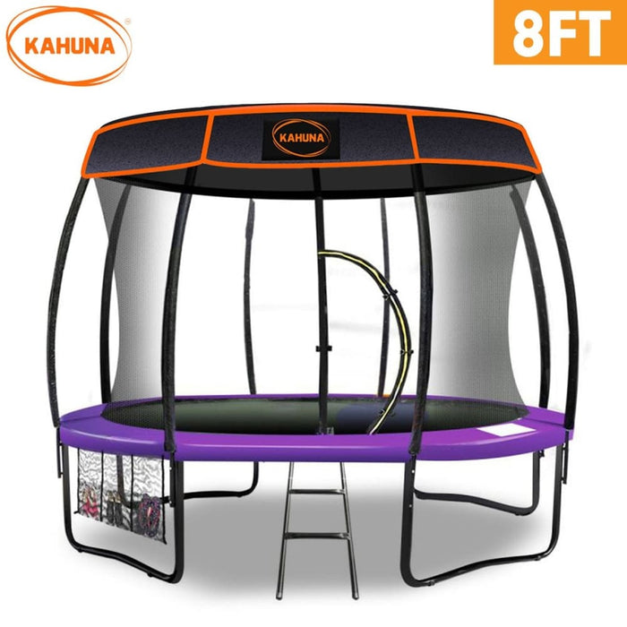 Kahuna Trampoline 8 Ft With Roof - Purple