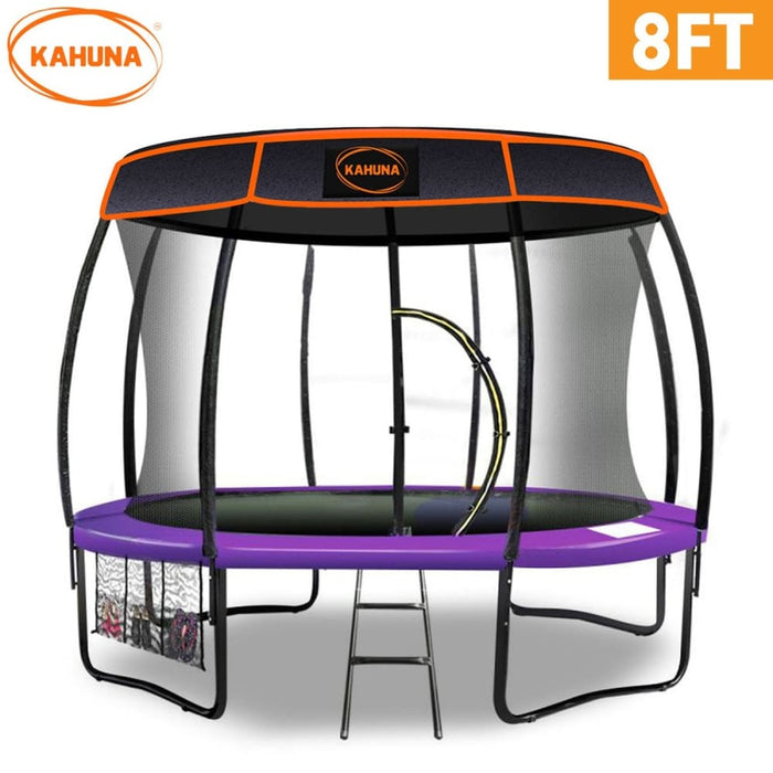 Kahuna Trampoline 8 Ft with Roof- Purple