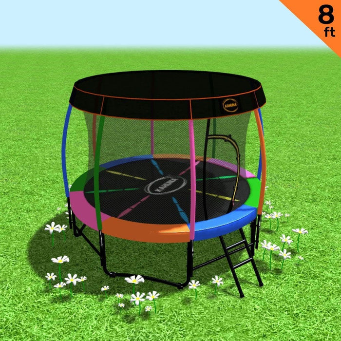 Kahuna Trampoline 8 Ft with Roof - Rainbow