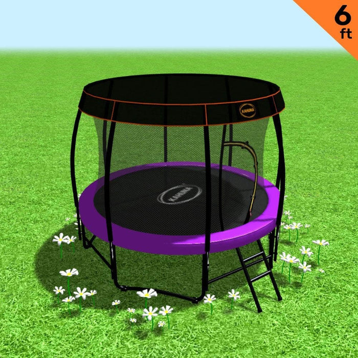 Kahuna Trampoline 6ft With Roof Cover - Purple