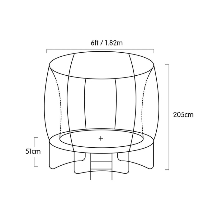 Kahuna Trampoline 6ft With Roof - Pink