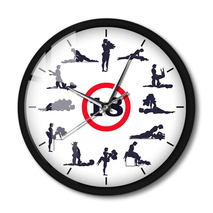 Kama Sutra Modern Design Metal Frame Wall Clock Sexual Poses