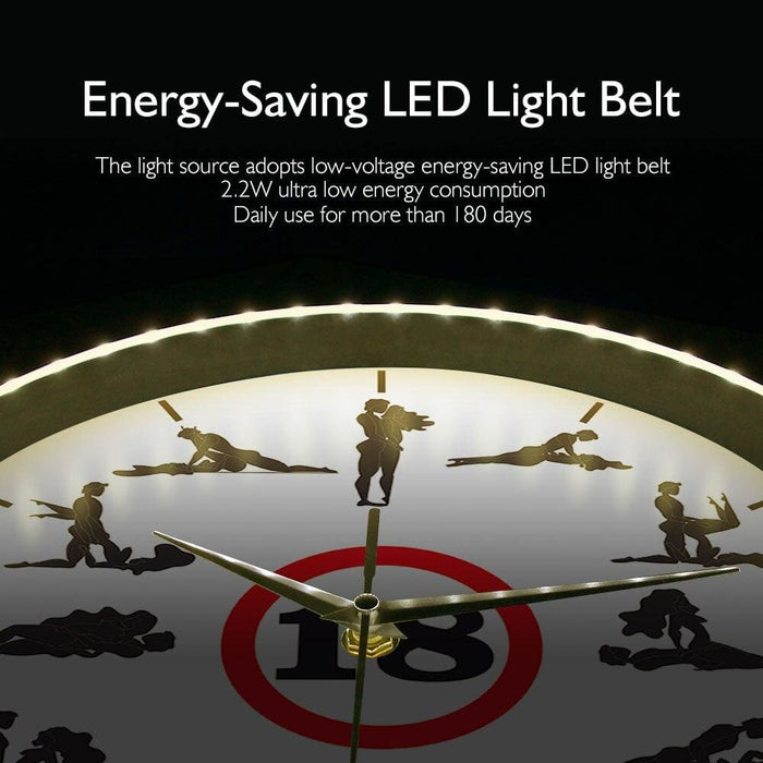 Kama Sutra Modern Design Metal Frame Wall Clock Sexual Poses