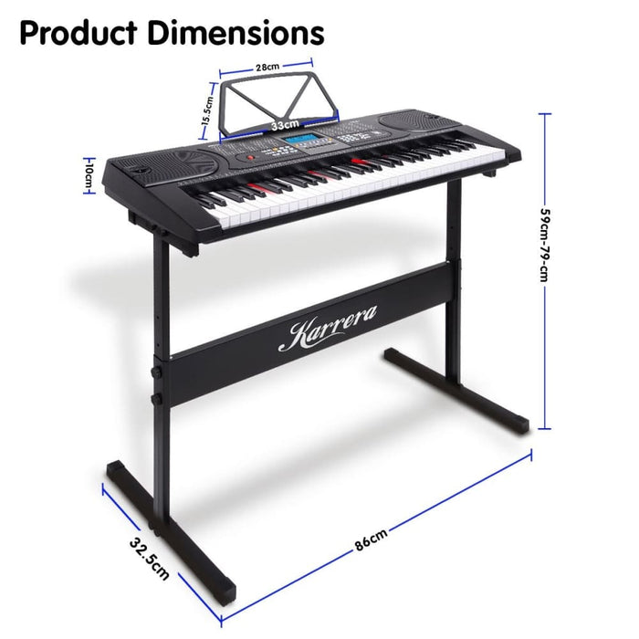 Karrera 61 Keys Electronic Led Keyboard Piano with Stand