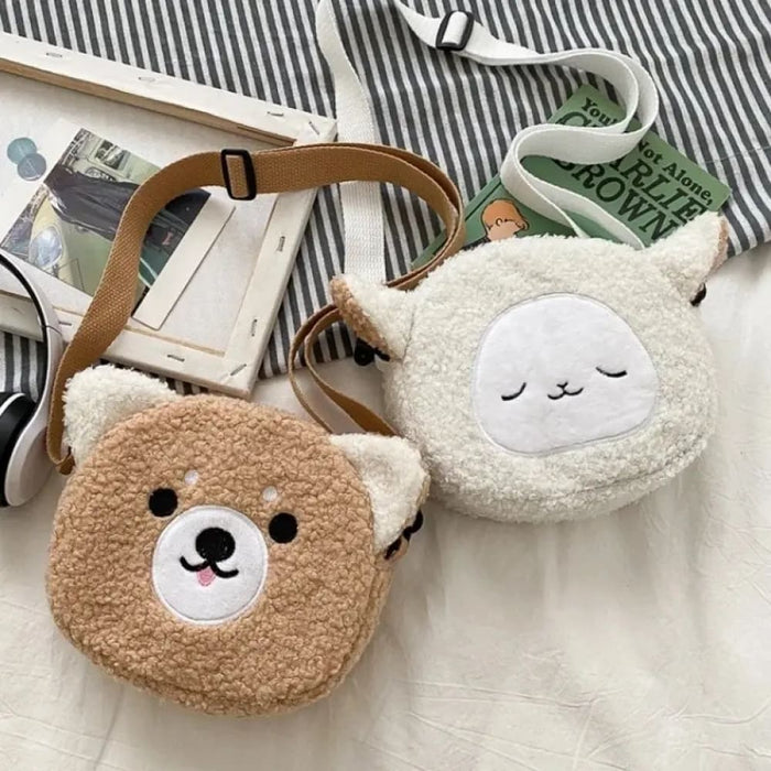 Kawaii Cartoon Plush Shoulder Bag For Women