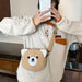 Kawaii Cartoon Plush Shoulder Bag For Women