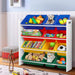 Keezi 12 Plastic Bins Kids Toy Organiser Box Bookshelf