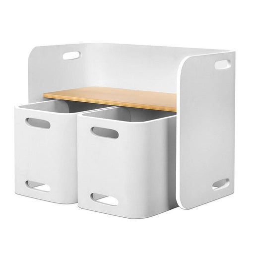Keezi 3 Pc Nordic Kids Table Chair Set White Desk Activity