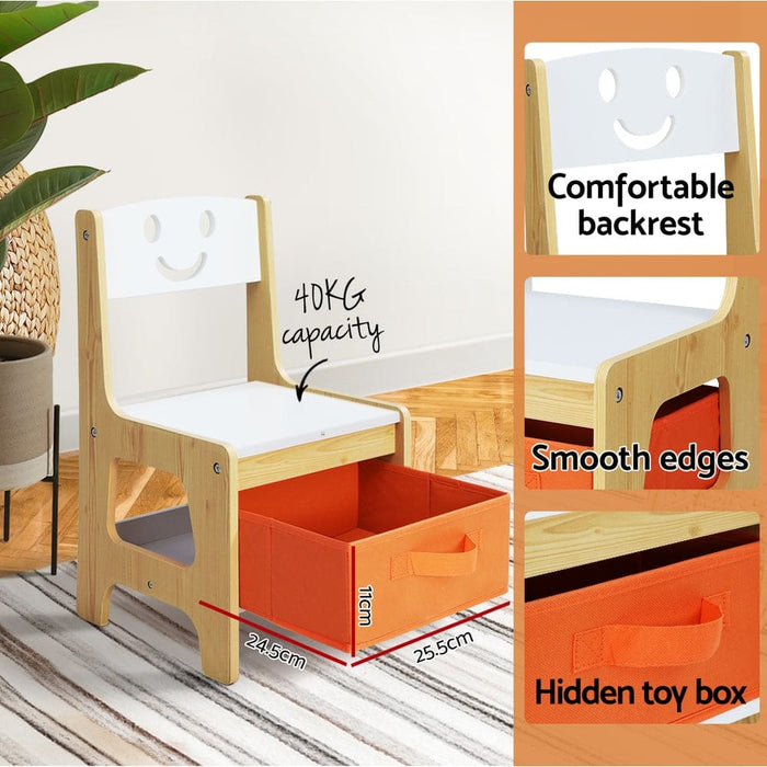 Keezi 3pcs Kids Table and Chairs Set Activity Chalkboard