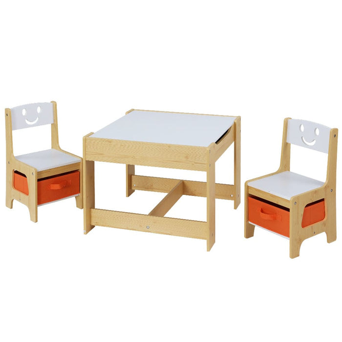 Keezi 3pcs Kids Table and Chairs Set Activity Chalkboard