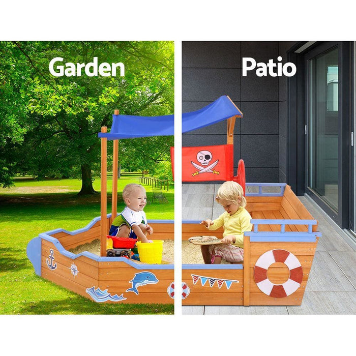 Keezi Boat Sand Pit with Canopy