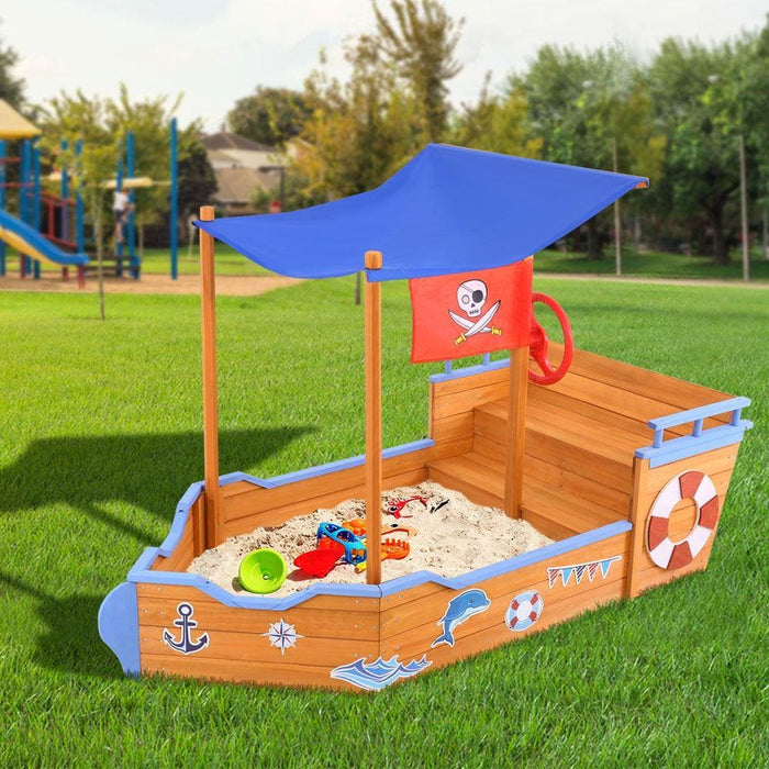 Keezi Boat Sand Pit with Canopy