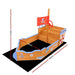 Keezi Boat - shaped Sand Pit With a Steering Wheel For 3