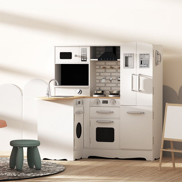 Keezi Kids Kitchen Set Pretend Play Wooden Toys Cooking