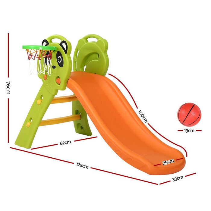 Keezi Kids Slide Basketball Hoop Activity Center Outdoor