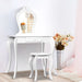 Keezi White Kids Vanity Dressing Table Stool Set Mirror