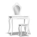Keezi White Kids Vanity Dressing Table Stool Set Mirror