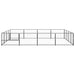 Dog Kennel Black 16 M² Steel Tbnxoat
