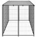 Dog Kennel Black Steel Opbinx