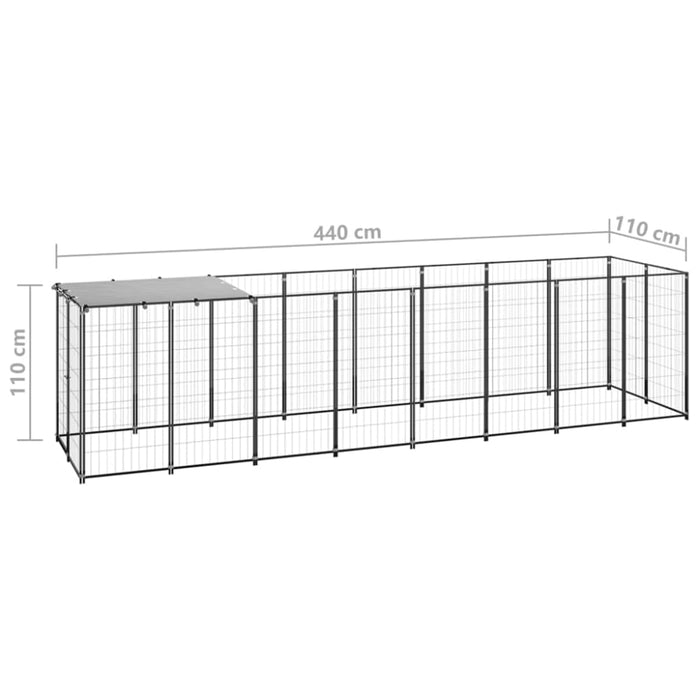 Dog Kennel Black Steel Tbnxxbb